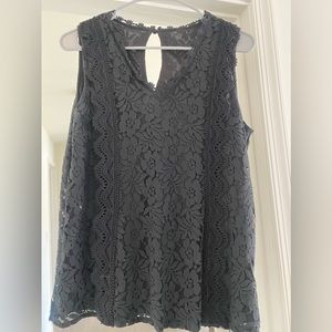 Women’s Maurice’s Black Lace Tank Top Blouse Size Large